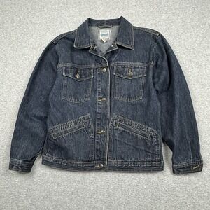 Vintage St. Johns Bay Jean Jacket Women's Medium Denim Casual Boho Hippie 90s